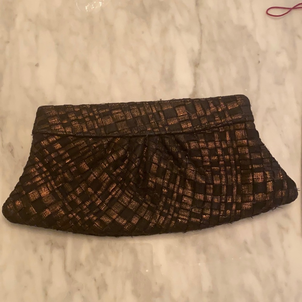Lauren Merkin, Brocade Black and Gold Clutch